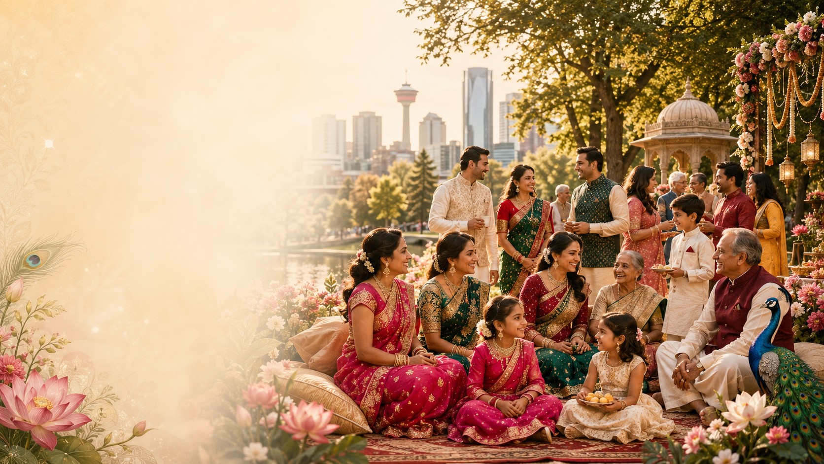 Multigenerational Aggarwal families celebrating in Calgary